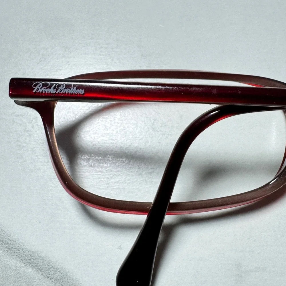 Brooks Brothers BB 601 5158 Red Brown Rectangular Eyeglass Frame Italy 53-17-135